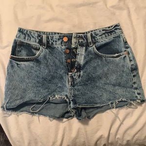 Zara distressed jean shorts